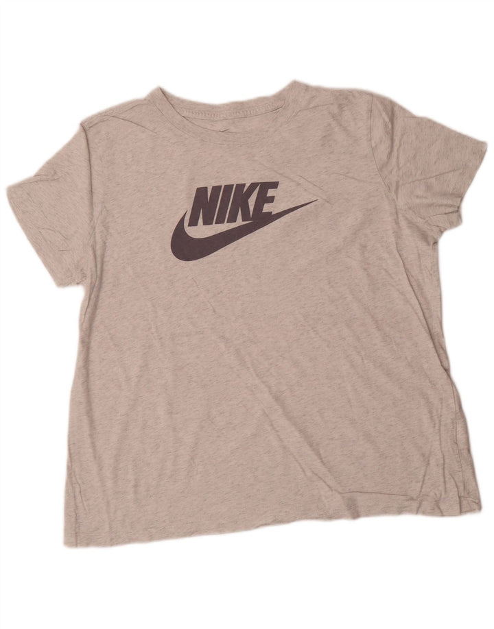 Женская футболка с рисунком NIKE UK 18 XL, серый хлопок с крапинками