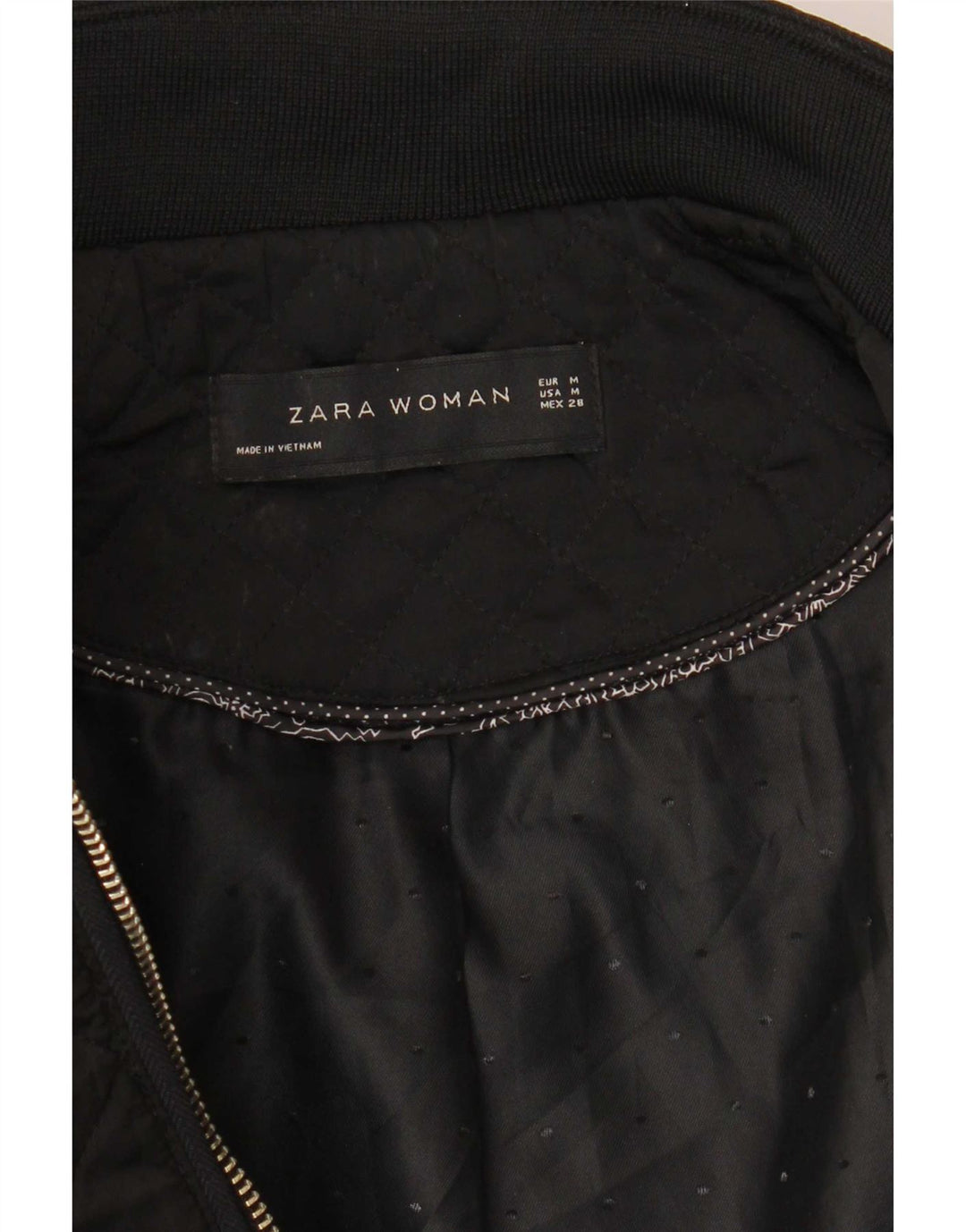 Женская стеганая куртка Zara UK 12, средний черный полиэстер