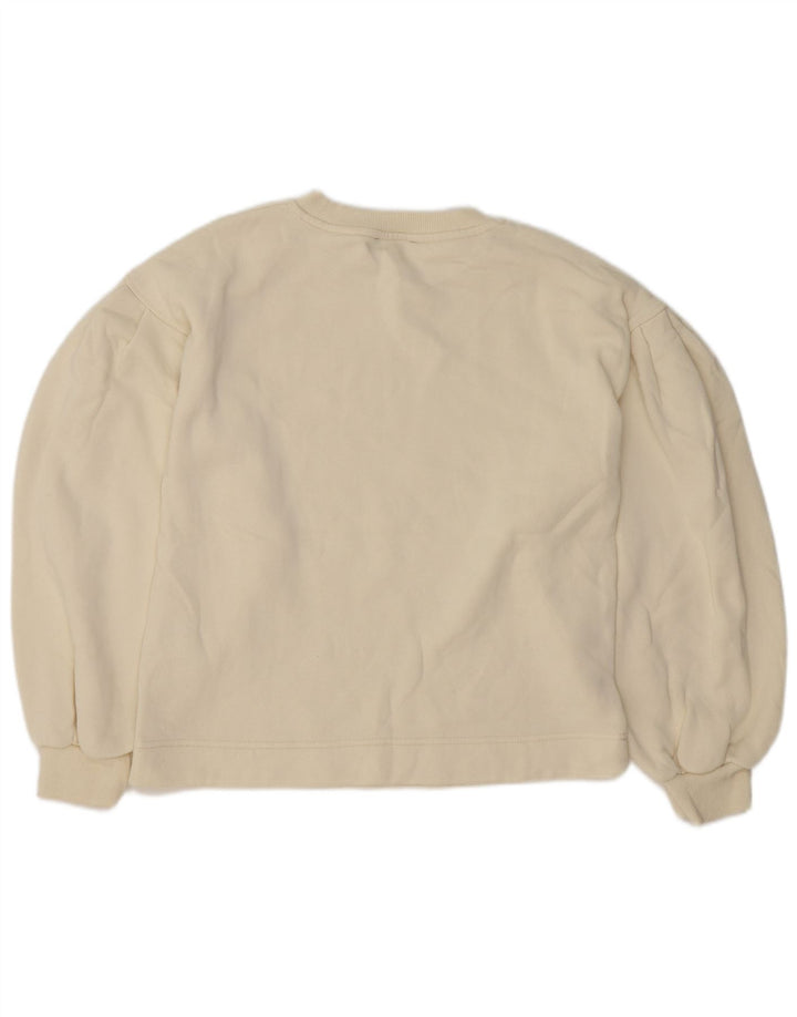 Женский джемпер оверсайз Zara UK 10, маленький белый хлопковый джемпер