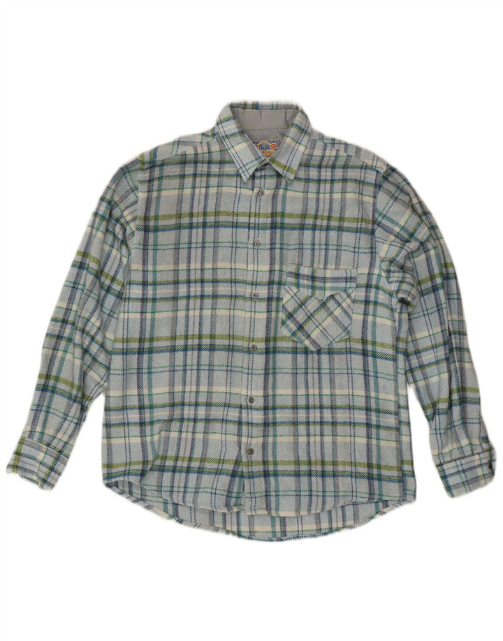 Винтажная мужская фланелевая рубашка Lumberjack среднего синего цвета в клетку