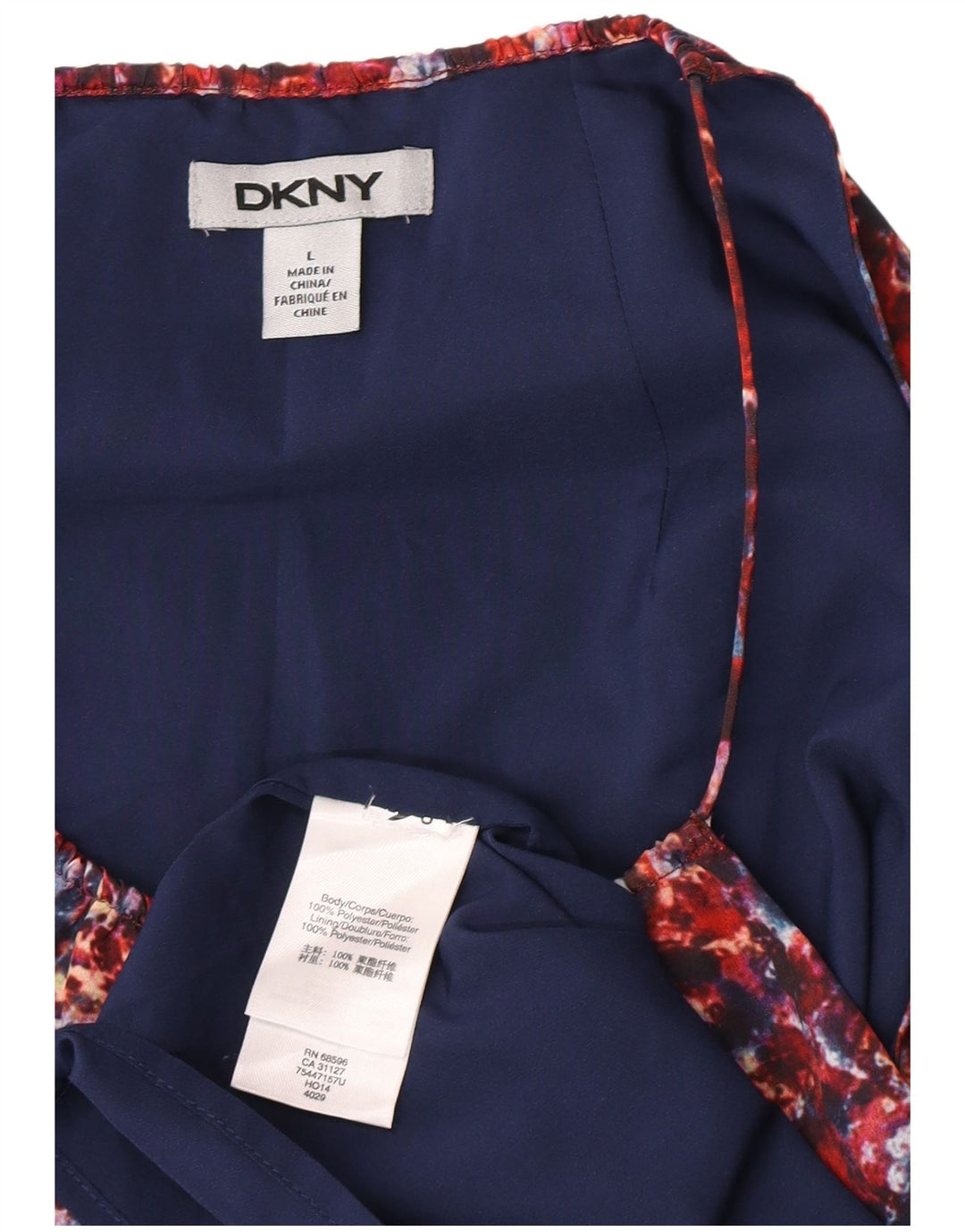 Женское платье-футляр без рукавов с абстрактным узором Dkny, Великобритания, 14, большое красное