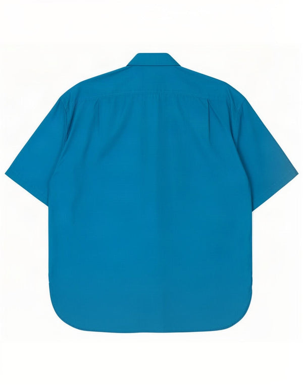 Винтажная женская блузка-рубашка с коротким рукавом, Великобритания, 18 XL, синяя