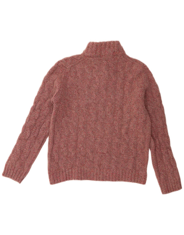 Женский джемпер Massimo Dutti с воротником на пуговицах, Великобритания 20 2XL, розовая шерсть