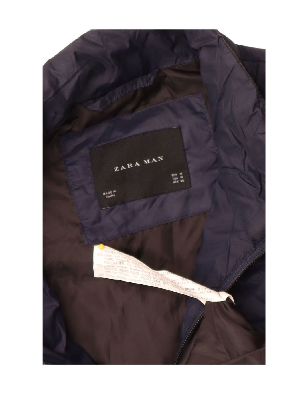 Мужской жилет с подкладкой Zara UK 38, средний темно-синий, нейлон