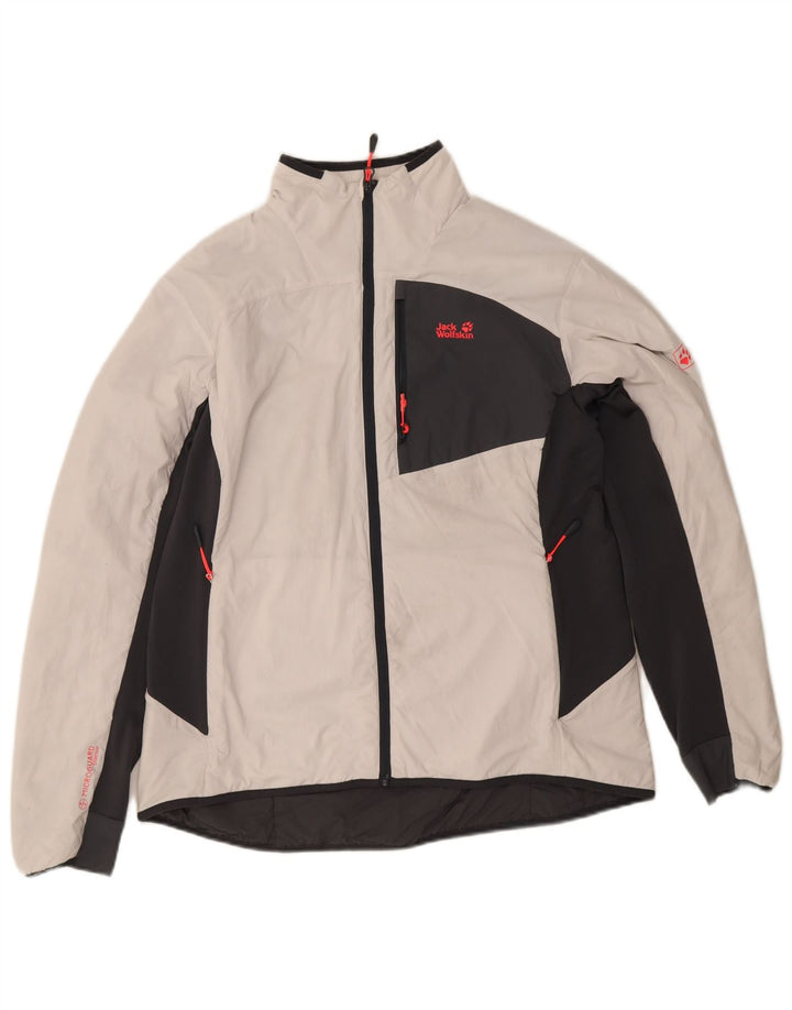 Женская ветровка Jack Wolfskin UK 18 XL белого цвета с цветными блоками