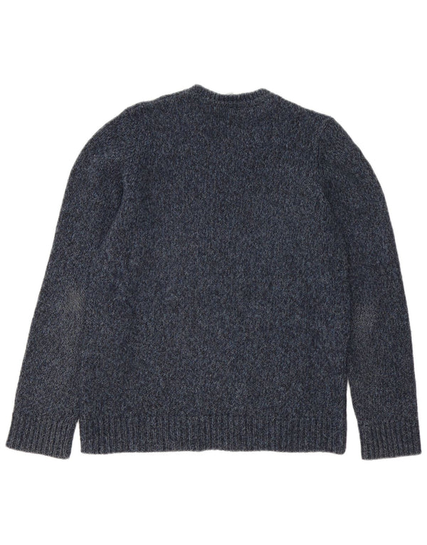 Мужской свитер с вырезом лодочкой Carhartt, маленький, темно-синий, в крапинку, акрил