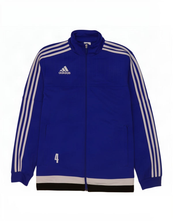 Мужской спортивный костюм Adidas с графическим рисунком, верхняя куртка, средний синий, полиэстер с цветными блоками