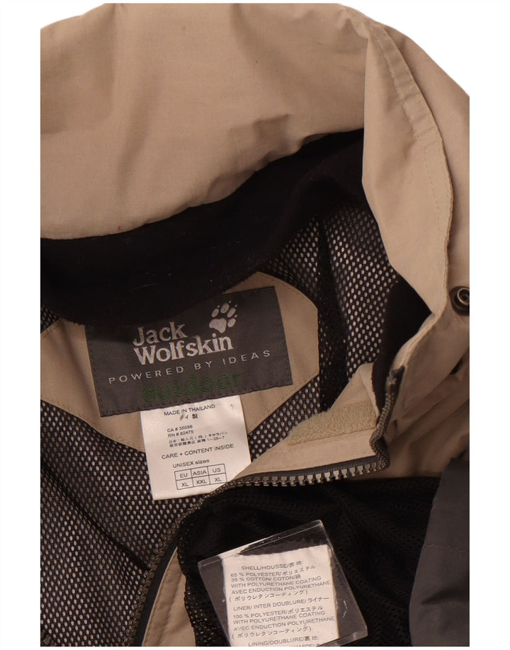Мужская дождевик Jack Wolfskin UK 42 XL бежевый полиэстер с цветными блоками