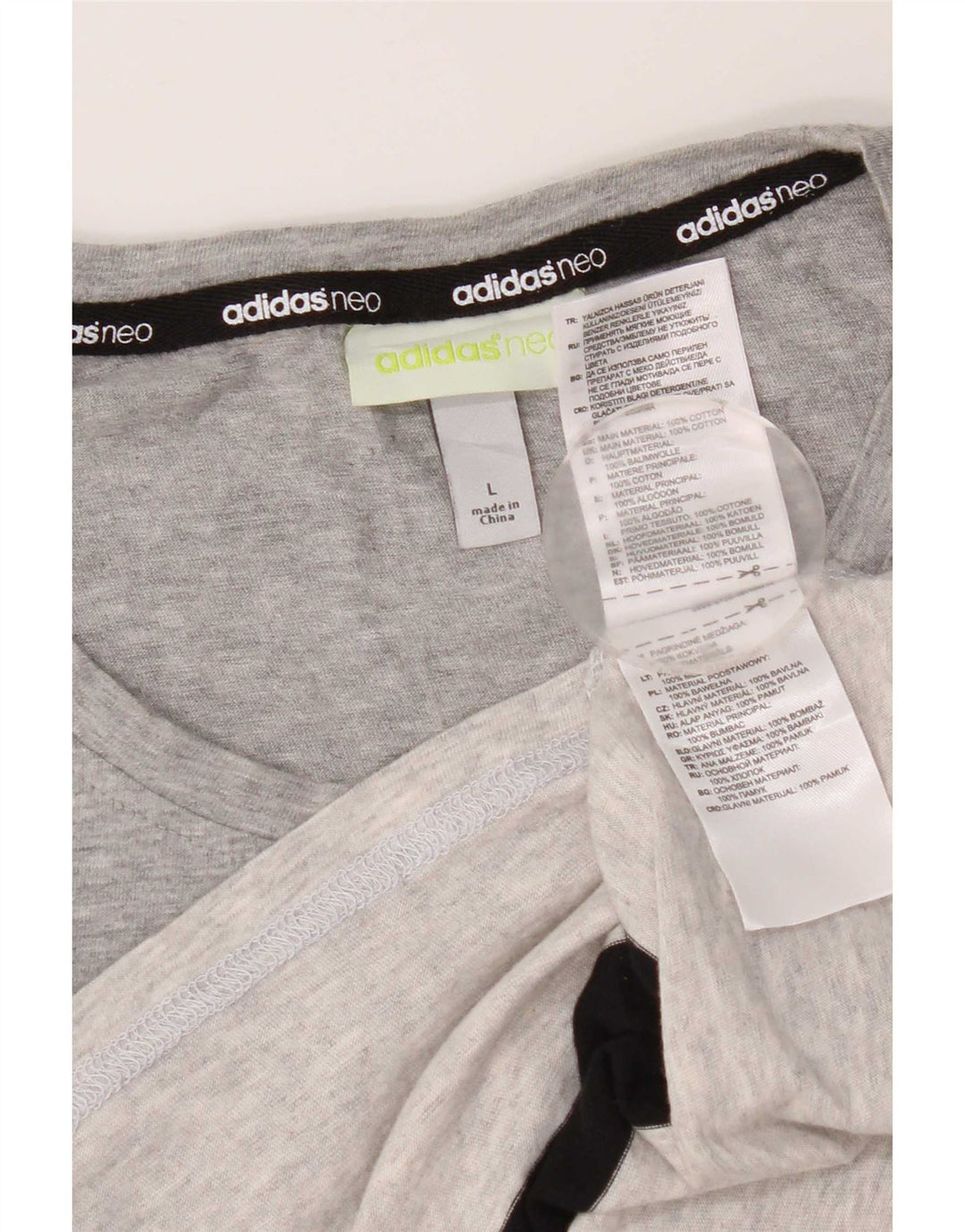 Мужская футболка Adidas Top из хлопка в большую серую полоску
