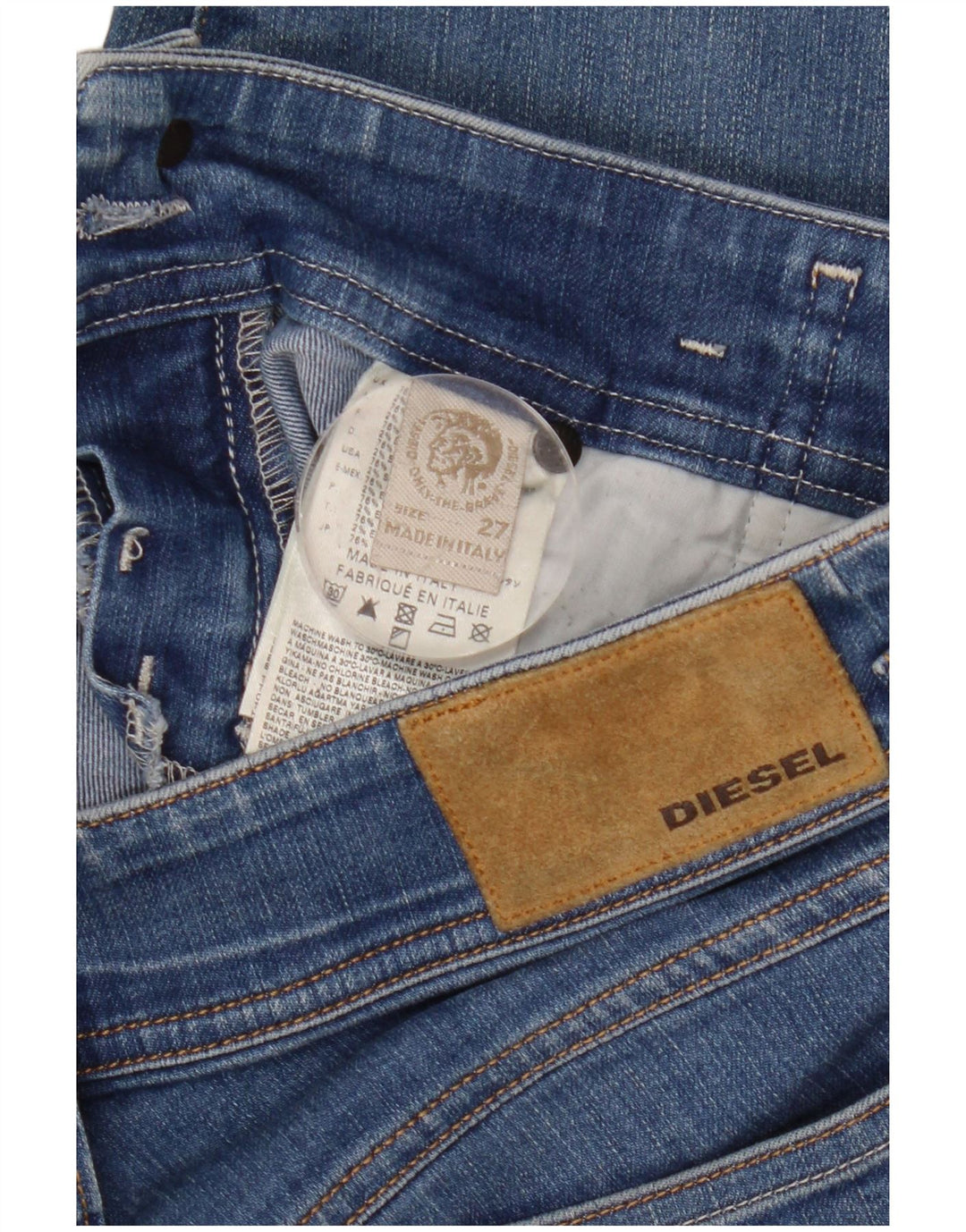 Женские узкие джинсы Diesel W27 L32, синие, хлопок