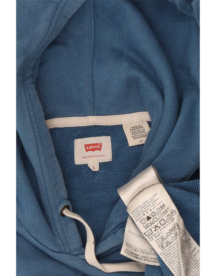 Мужской джемпер с капюшоном Levi's, большой синий, хлопковый