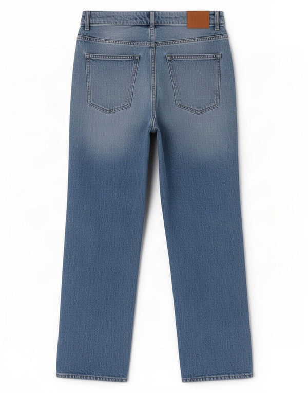 Женские прямые джинсы Zara EU 42, большие, W32 L28, синие, хлопок