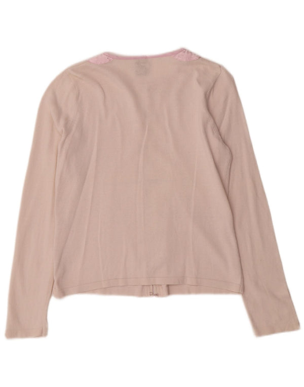 Женский укороченный кардиган Gap UK 12, хлопок среднего розового цвета с цветными блоками
