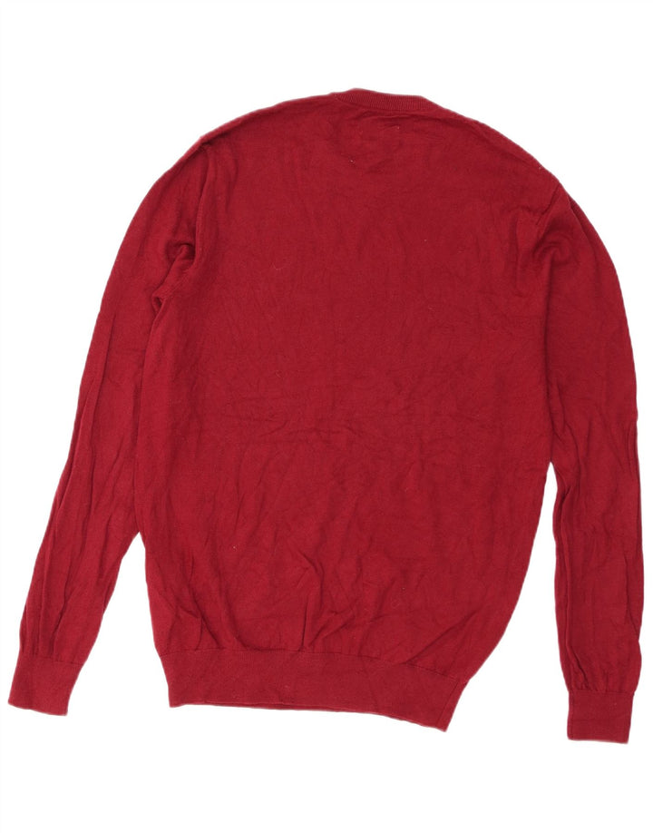 Мужской джемпер с круглым вырезом Jack Wills стандартного кроя, хлопковый свитер среднего красного цвета