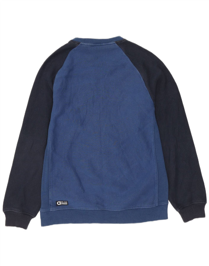 Джемпер с рисунком Adidas для мальчиков 13–14 лет, синий, хлопок с цветными блоками