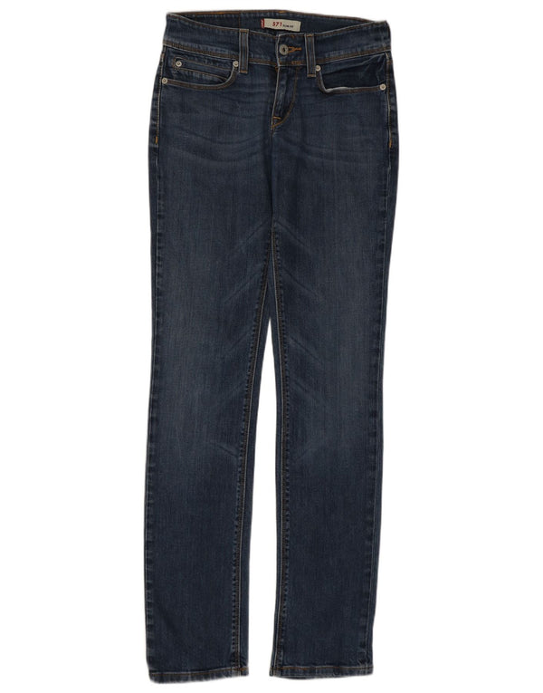 Levi's Womens 571 Slim Jeans W27 L34 Blue Cotton