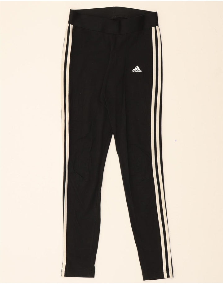ADIDAS Womens Leggings UK 8/10 Small Black Polyester Vintage Adidas and Second-Hand Adidas from Messina Hembry 
