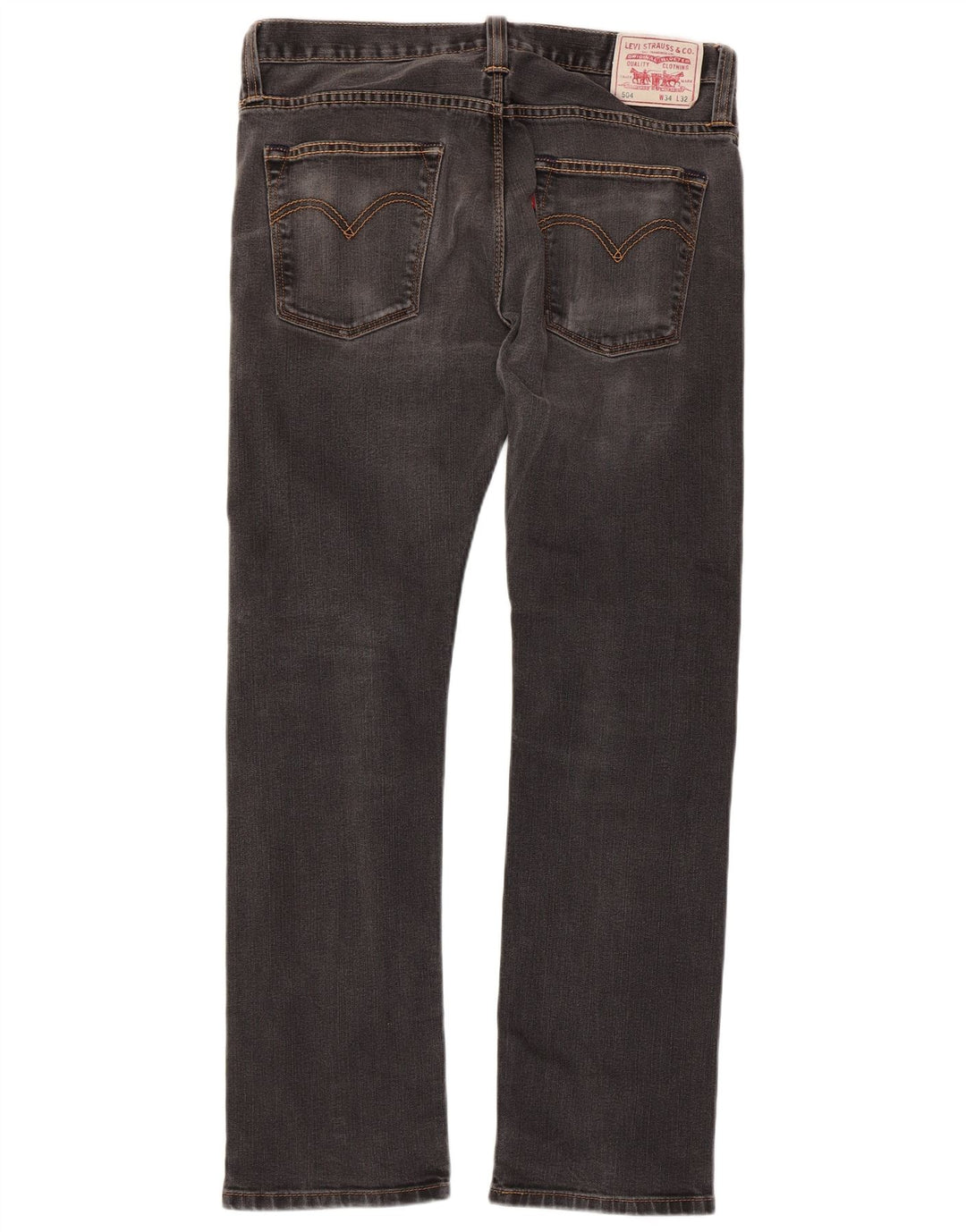 Мужские прямые джинсы LEVI'S 504 W34 L32, черный хлопок