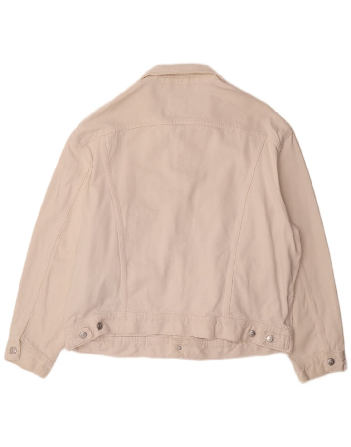 Мужская джинсовая куртка Zara UK 38, средний белый хлопок, хлопок