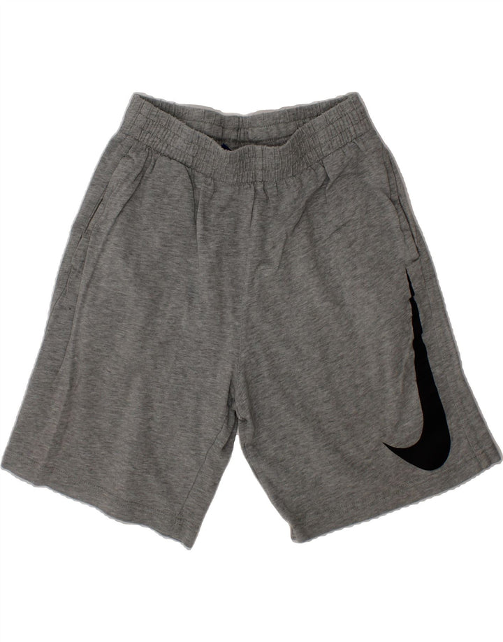 NIKE Boys Graphic Sport Shorts 10-11 Years Medium Grey Cotton Vintage Nike and Second-Hand Nike from Messina Hembry 