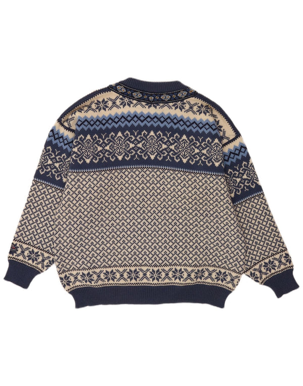 Мужской кардиган Nordstrikk XL, синий, из натуральной шерсти Fair Isle