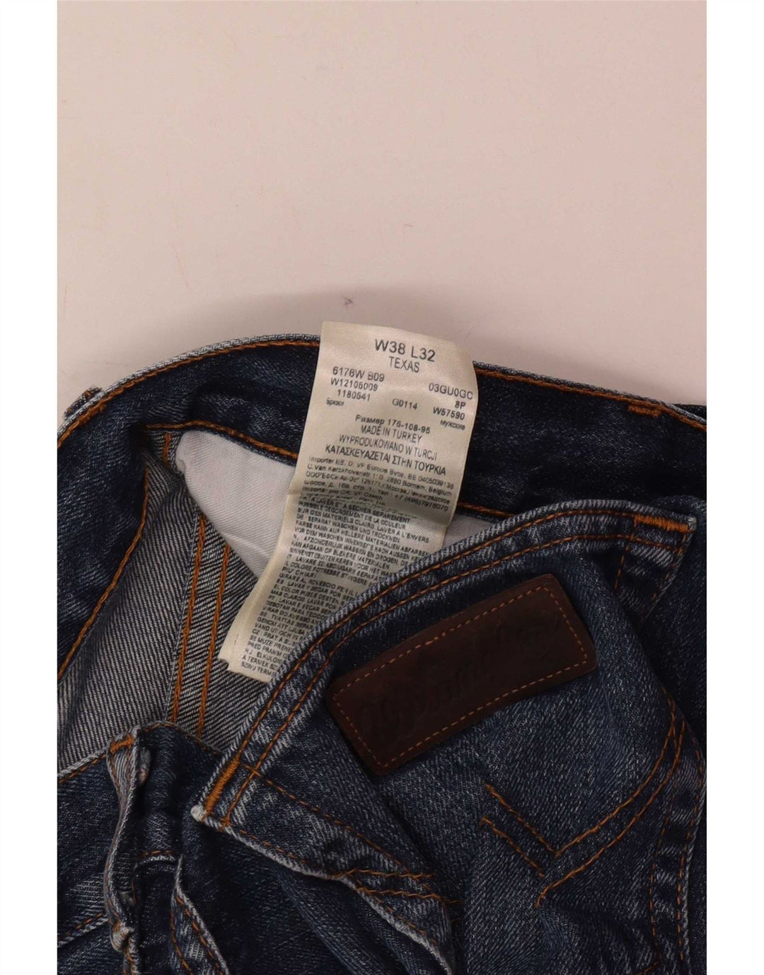 Мужские прямые джинсы Wrangler Texas W38 L32, синий хлопок
