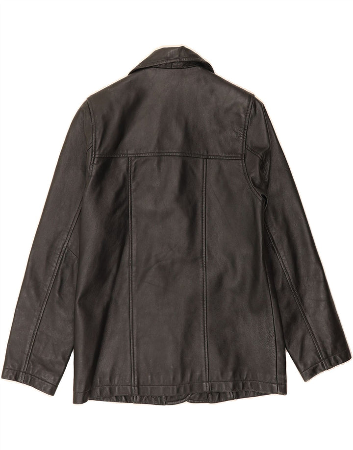VINTAGE Womens Leather Jacket UK 12 Medium Black Leather Vintage Vintage and Second-Hand Vintage from Messina Hembry 