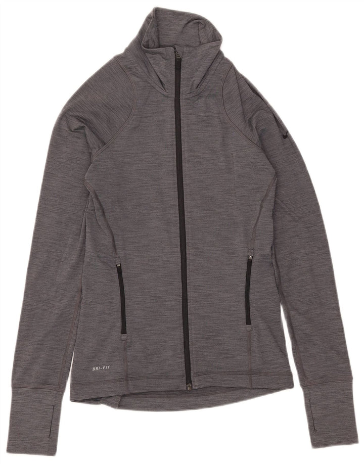 Женская спортивная куртка Nike Dri Fit UK 10, маленькая серая в крапинку
