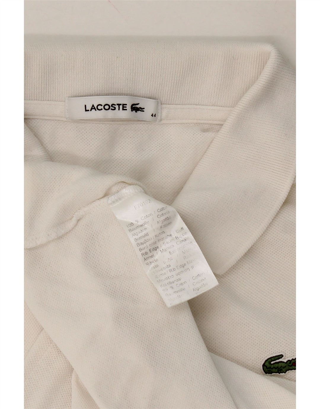 LACOSTE Womens Polo Shirt Size 44 Large White Cotton Vintage Lacoste and Second-Hand Lacoste from Messina Hembry 