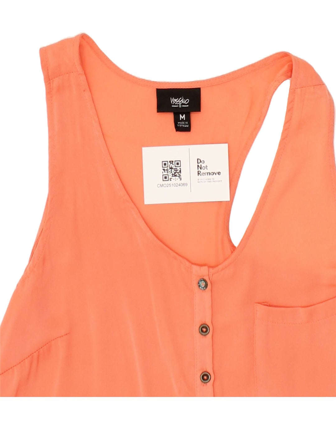 MOSSIMO Womens Sleeveless Blouse Top UK 14 Medium Orange Polyester Vintage Mossimo and Second-Hand Mossimo from Messina Hembry 