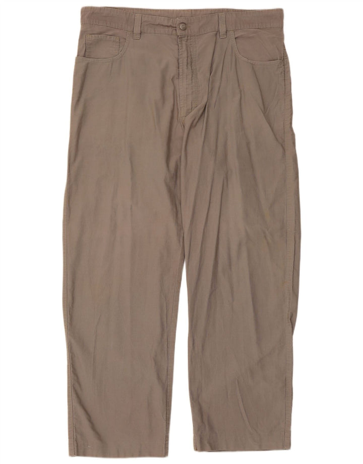 ERMENEGILDO ZEGNA Мужские прямые повседневные брюки W42 L30 Серые хлопковые