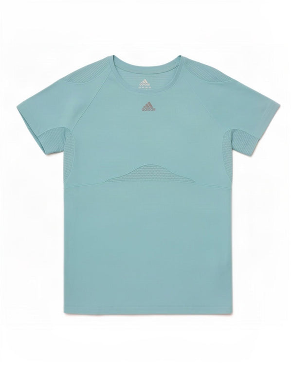 Женская футболка Adidas Top UK 10, маленькая, синяя, полиэстер