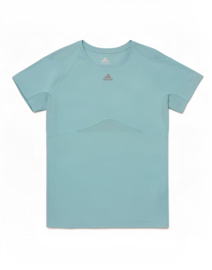 Женская футболка Adidas Top UK 10, маленькая, синяя, полиэстер
