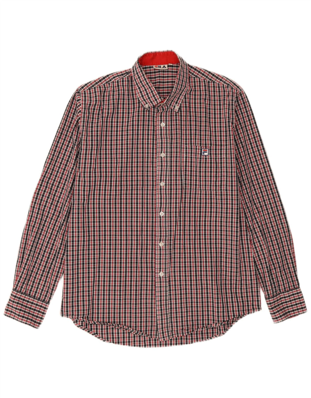 FILA Mens Shirt Large Red Check Cotton