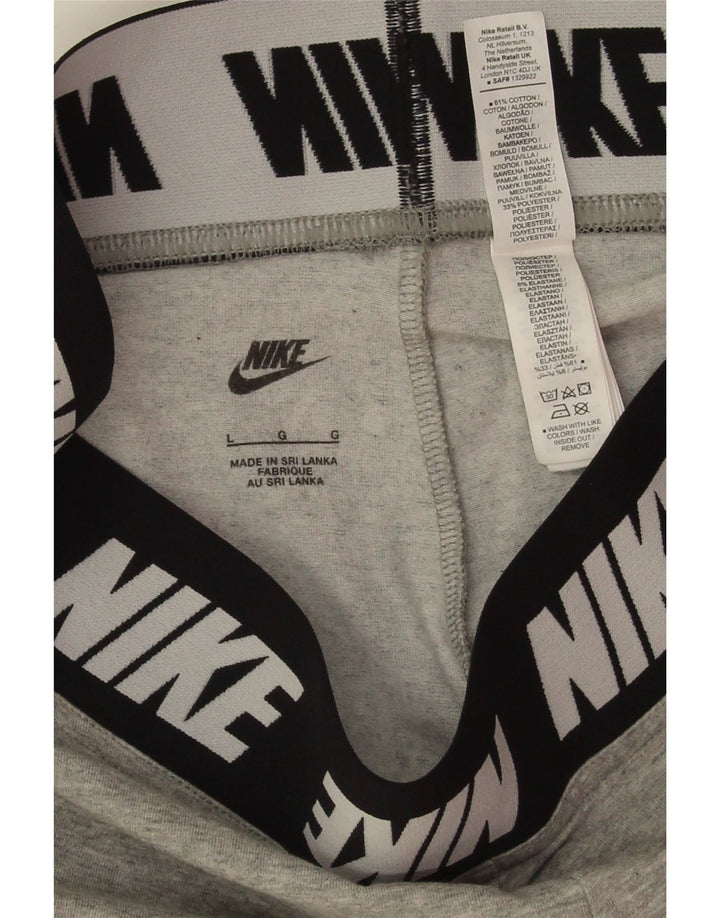 Женские леггинсы с рисунком Nike UK 14, большие серые хлопковые