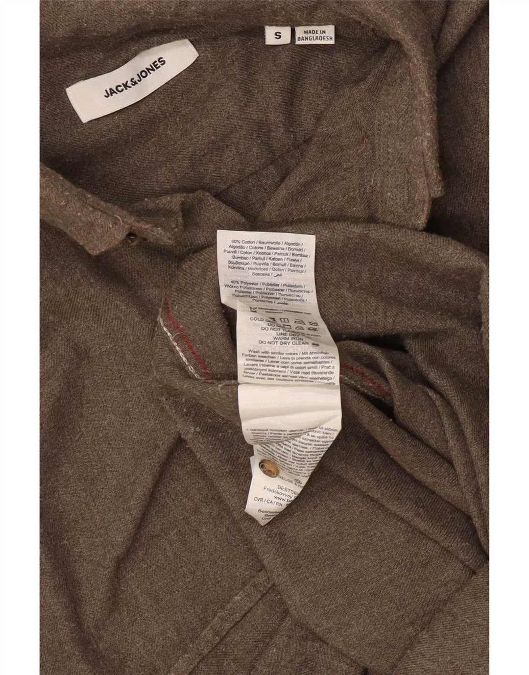 Мужская фланелевая рубашка Jack & Jones, маленький цвет хаки, хлопок