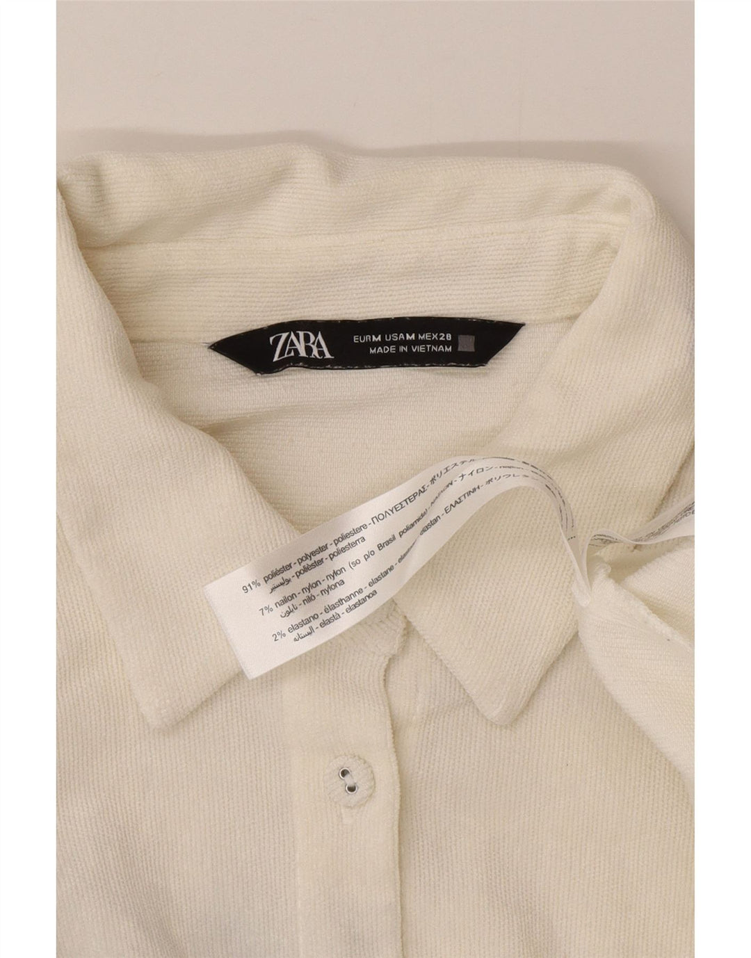 Женская рубашка оверсайз Zara UK 14, средний белый полиэстер