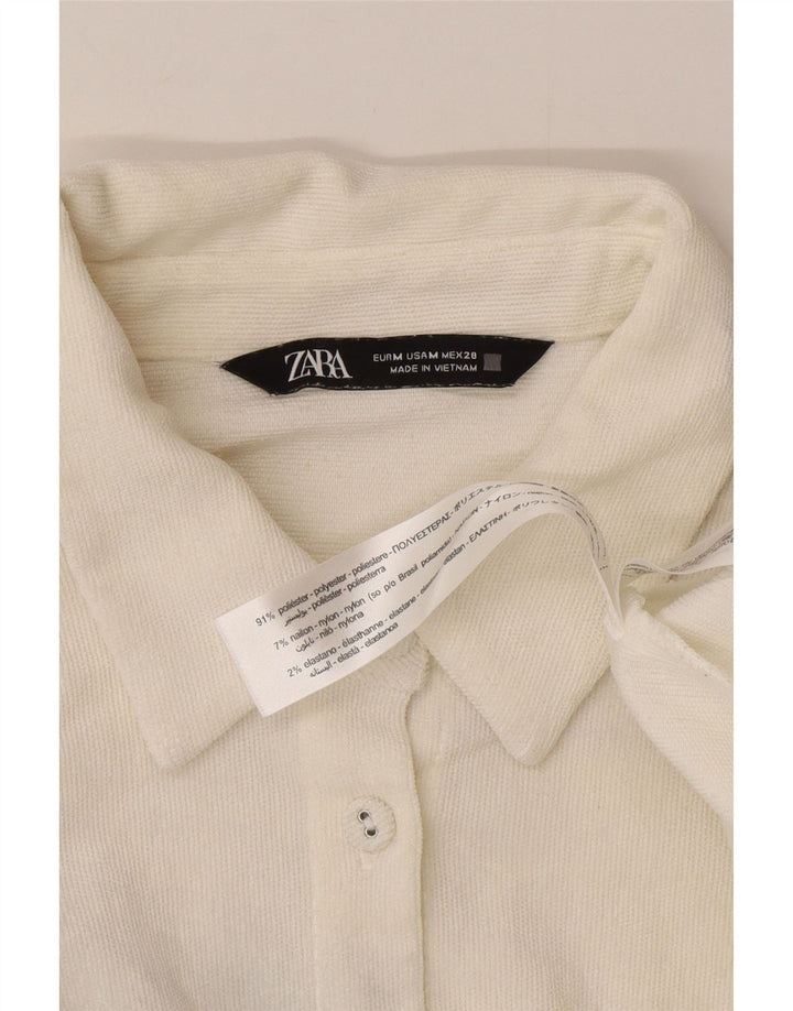 Женская рубашка оверсайз Zara UK 14, средний белый полиэстер