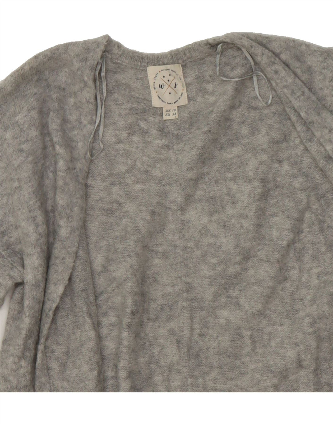 WHITE STUFF Womens Open Cardigan Sweater UK 10 Small Grey Acrylic Vintage White Stuff and Second-Hand White Stuff from Messina Hembry 