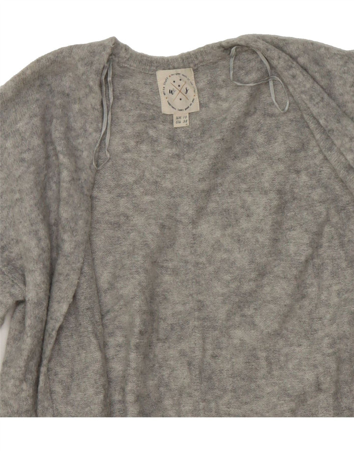 WHITE STUFF Womens Open Cardigan Sweater UK 10 Small Grey Acrylic Vintage White Stuff and Second-Hand White Stuff from Messina Hembry 