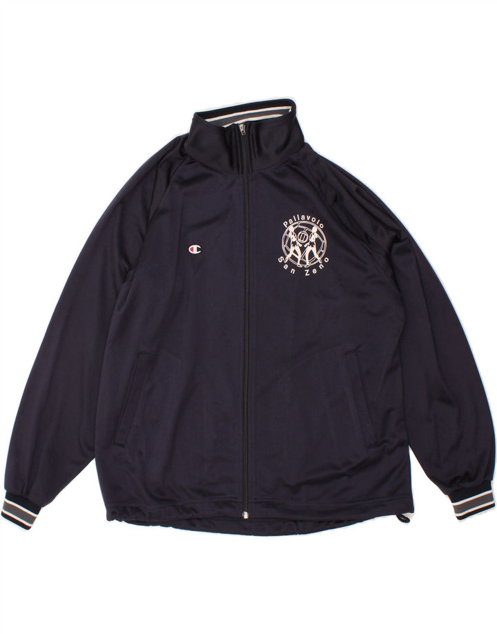 CHAMPION Mens Tracksuit Top Jacket Small Navy Blue Polyester Vintage Champion and Second-Hand Champion from Messina Hembry 