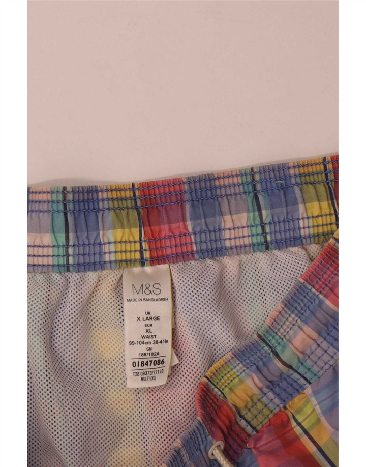Мужские шорты для плавания Marks & Spencer XL, разноцветный хлопок в клетку