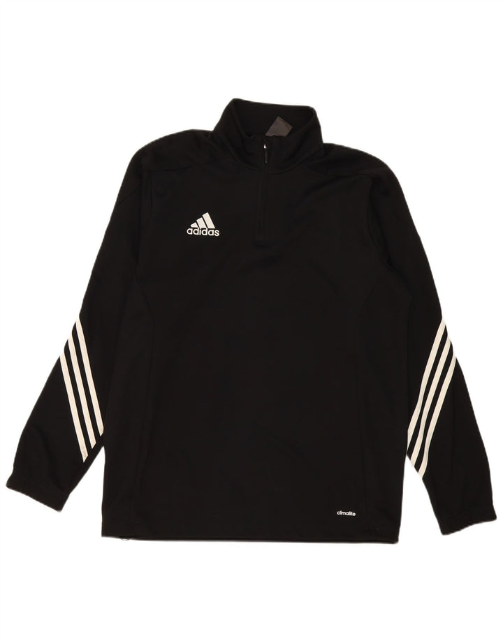 Мужской пуловер с воротником на молнии Adidas Climalite, большой черный полиэстер