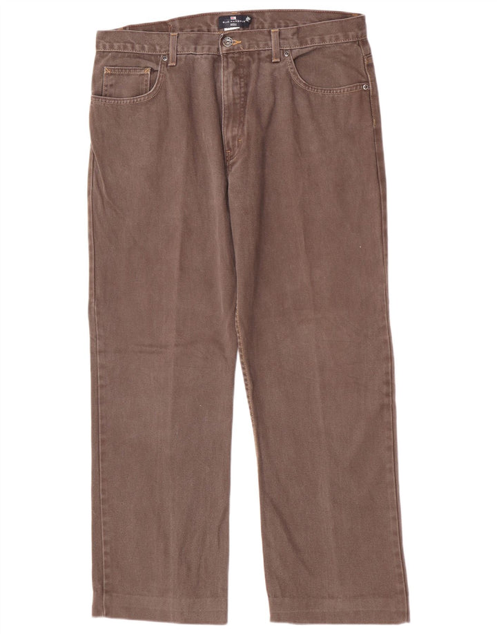 Мужские прямые джинсы Marks & Spencer Blue Harbour W36 L28 коричневые, хлопок