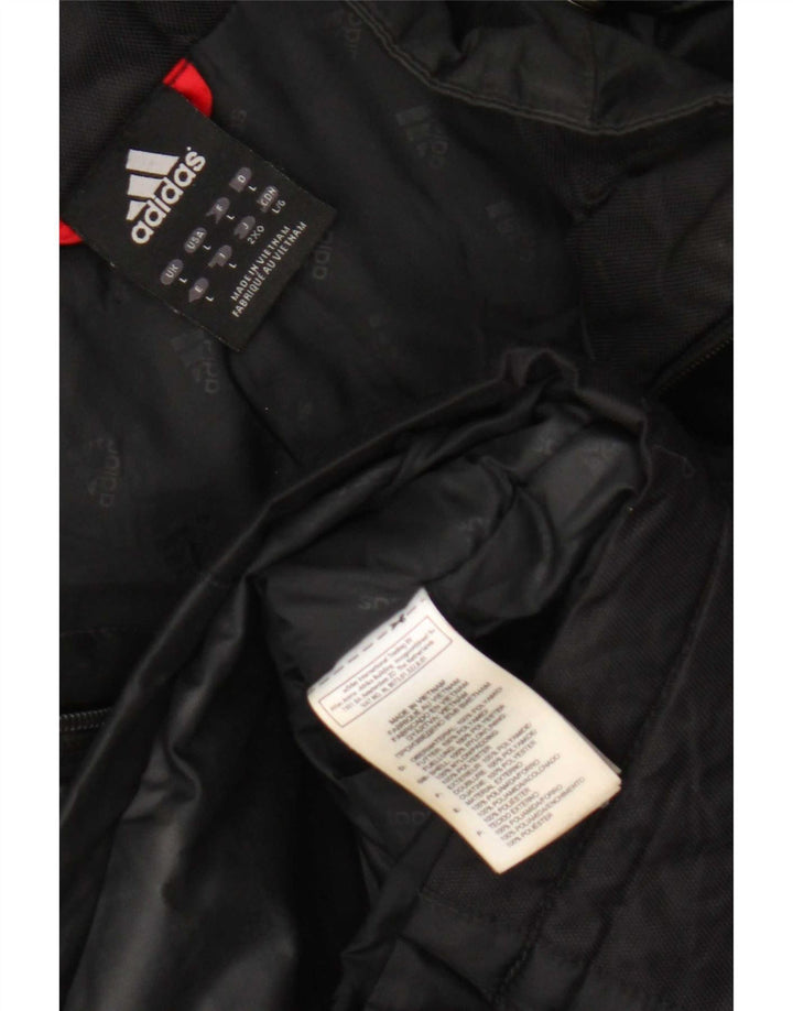 Мужская куртка Adidas с капюшоном UK 40, большая, черная, полиамид