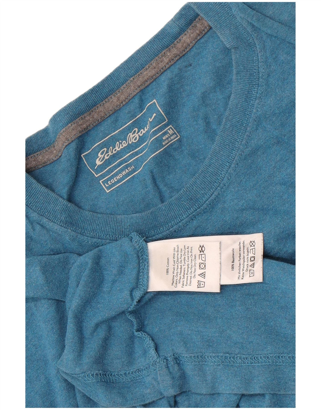 Мужская футболка Eddie Bauer из хлопка среднего синего цвета