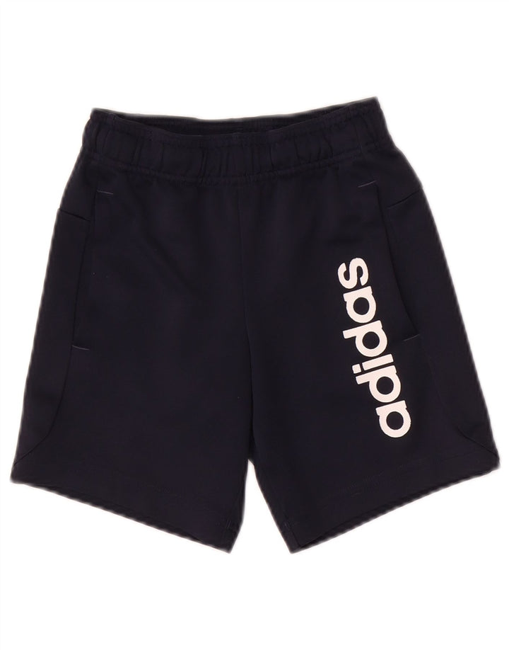 Спортивные шорты ADIDAS для мальчиков с графикой 7-8 лет, темно-синие