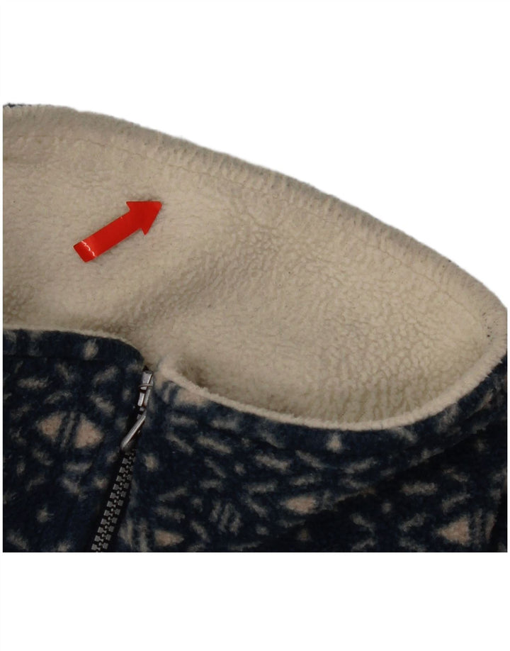 Мужской флисовый джемпер с воротником на молнии Aesse среднего размера, белый с жаккардовым узором