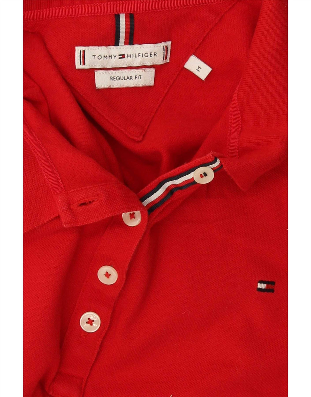 Женская рубашка-поло стандартного кроя Tommy Hilfiger UK 12, средний красный
