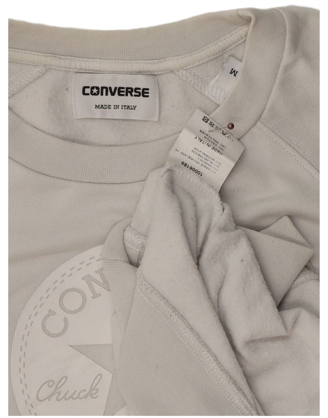 Мужской свитшот с рисунком Converse Chuck Taylor, хлопковый джемпер среднего серого цвета